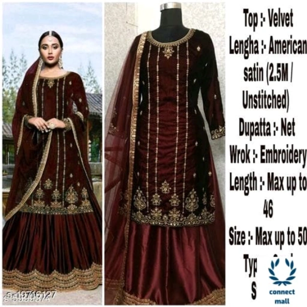 Trendy Alluring Sharara - Free Size, Maroon, Georgette, Embellished, Pack of:1
